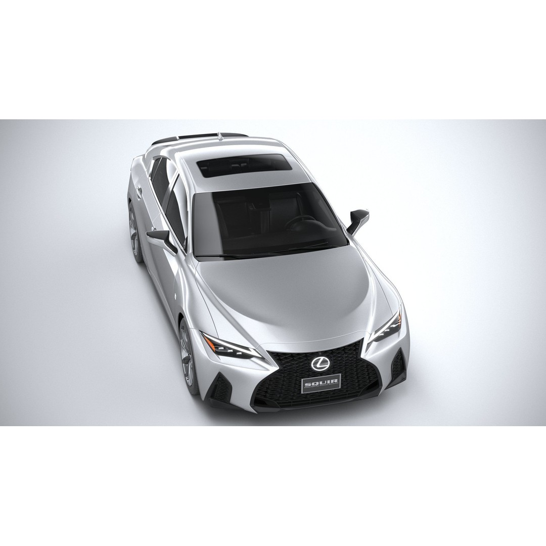Lexus IS F-Sport 2021 3D Model – High Poly Car Asset, FBX, OBJ - View 14