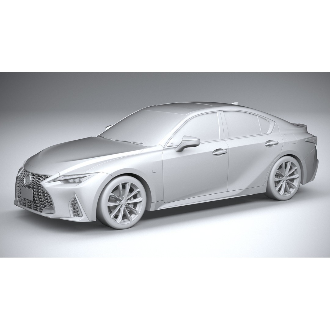 Lexus IS F-Sport 2021 3D Model – High Poly Car Asset, FBX, OBJ - View 21