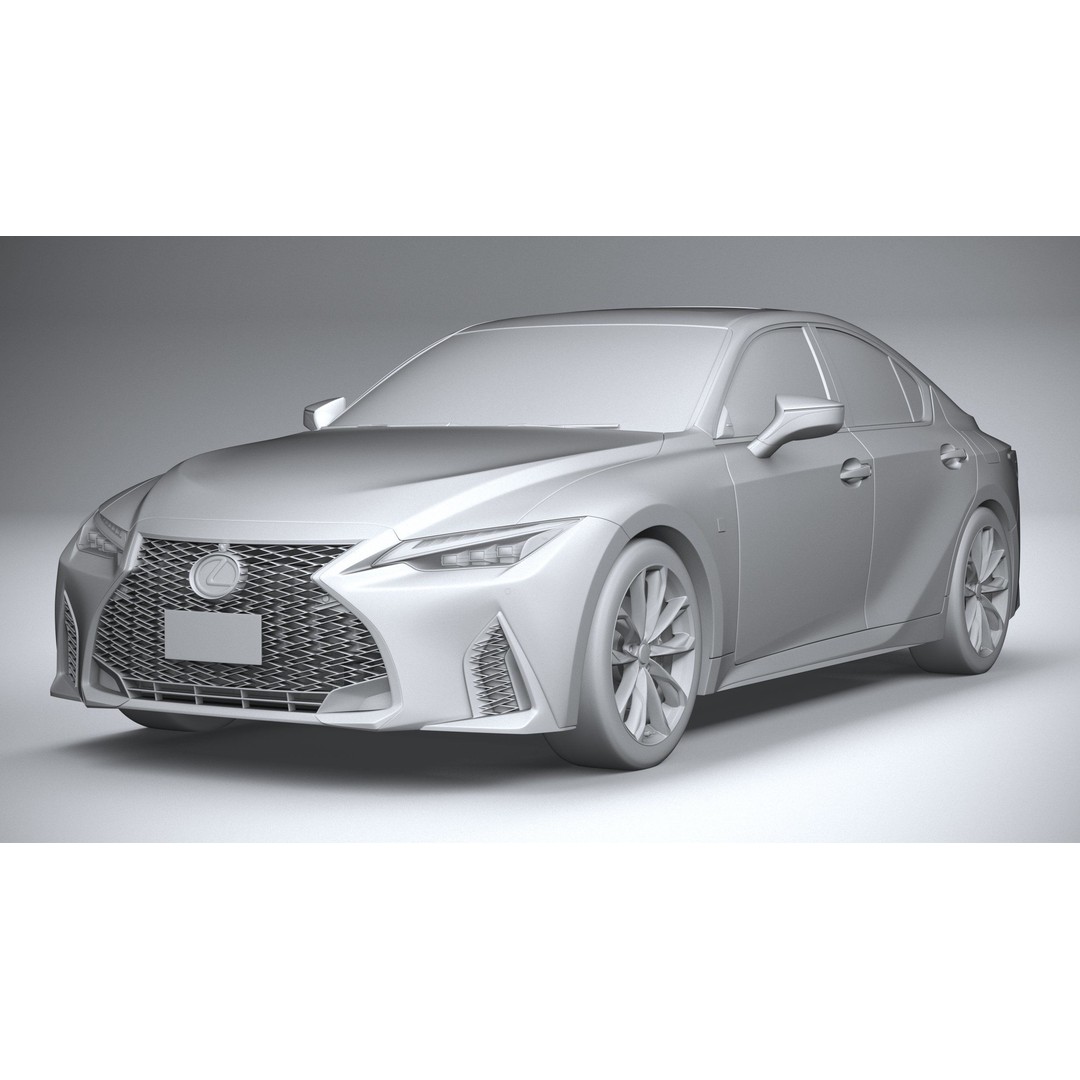 Lexus IS F-Sport 2021 3D Model – High Poly Car Asset, FBX, OBJ - View 22