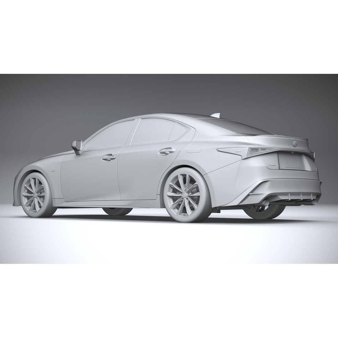 Lexus IS F-Sport 2021 3D Model – High Poly Car Asset, FBX, OBJ - View 23