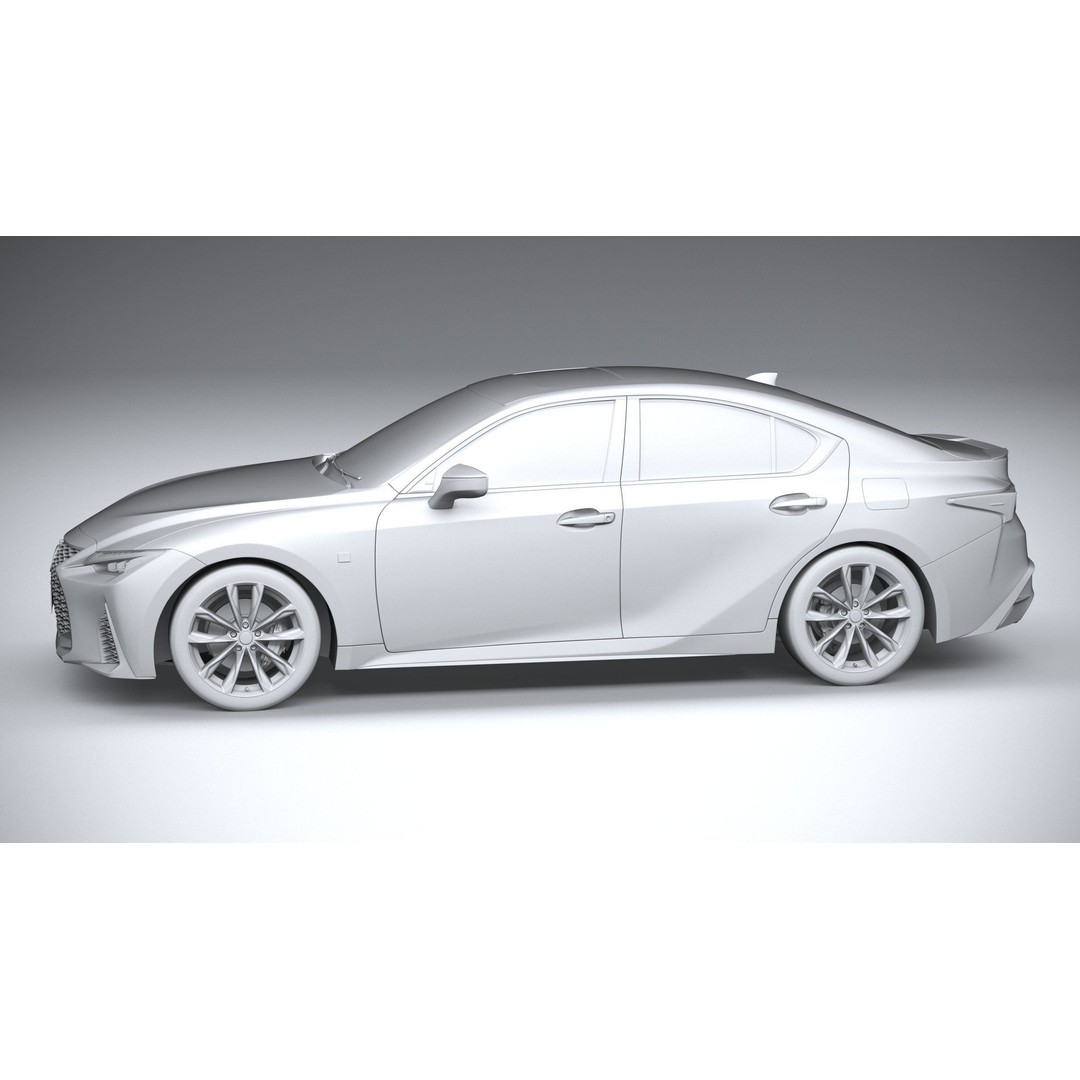Lexus IS F-Sport 2021 3D Model – High Poly Car Asset, FBX, OBJ - View 24
