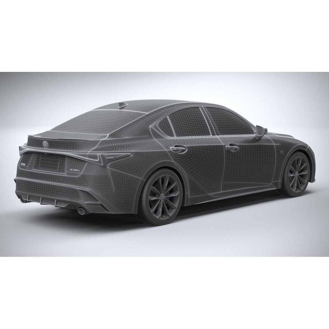 Lexus IS F-Sport 2021 3D Model – High Poly Car Asset, FBX, OBJ - View 26