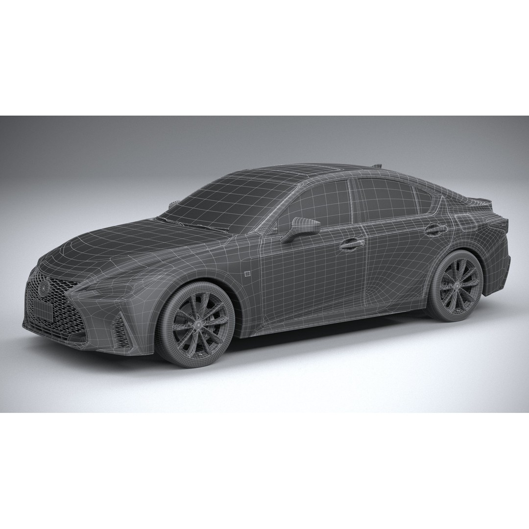 Lexus IS F-Sport 2021 3D Model – High Poly Car Asset, FBX, OBJ - View 27