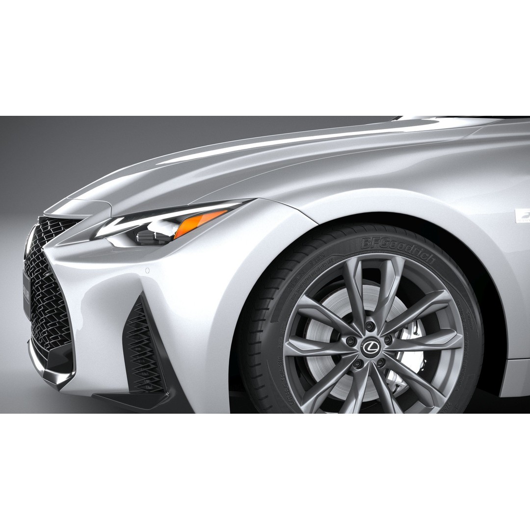 Lexus IS F-Sport 2021 3D Model – High Poly Car Asset, FBX, OBJ - View 5