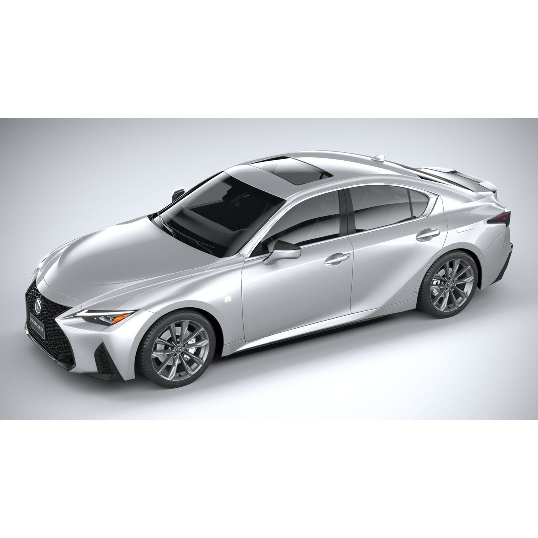 Lexus IS F-Sport 2021 3D Model – High Poly Car Asset, FBX, OBJ - View 9