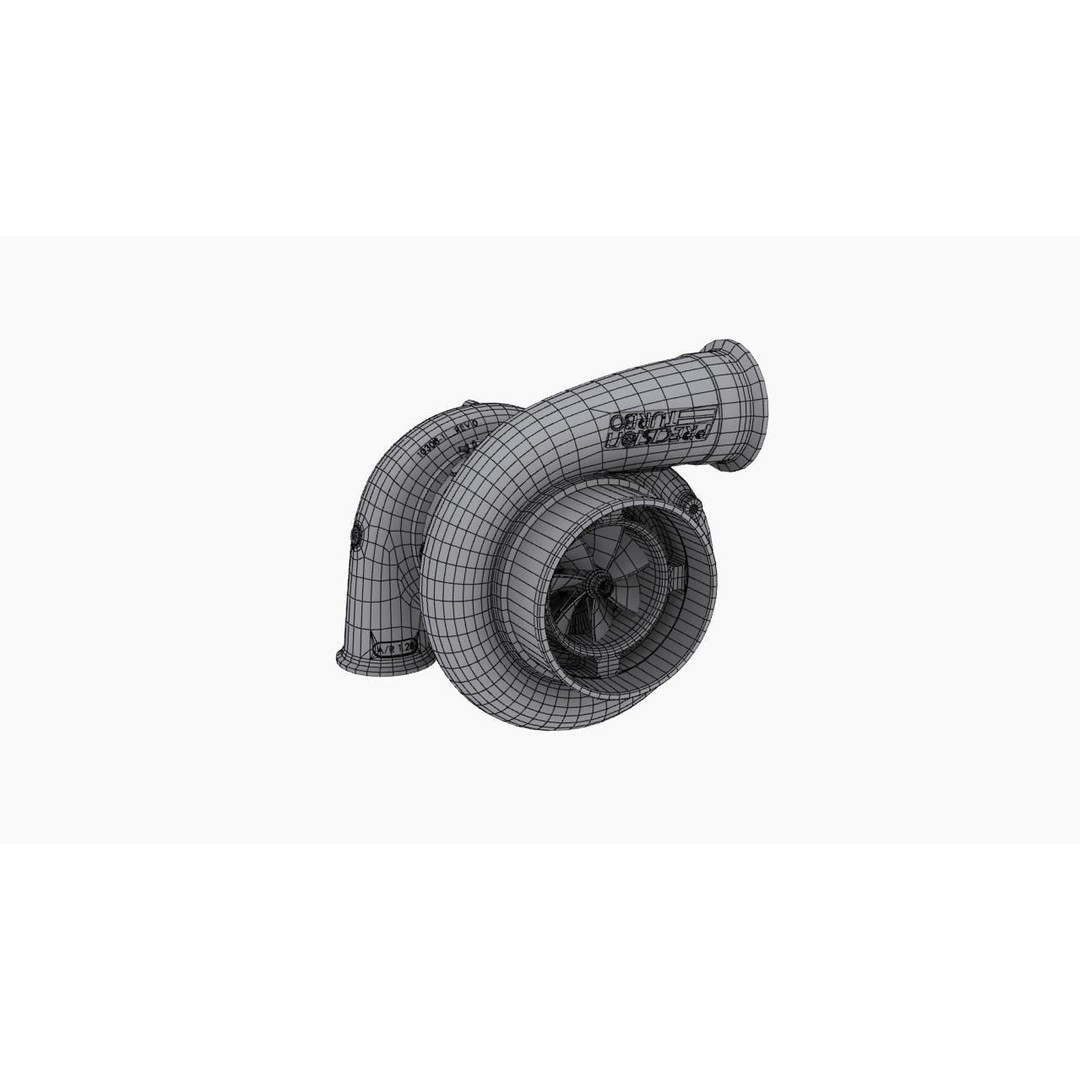 Precision GEN2 Promod Turbocharger 3D Model – Low Poly Game Asset, FBX - View 12
