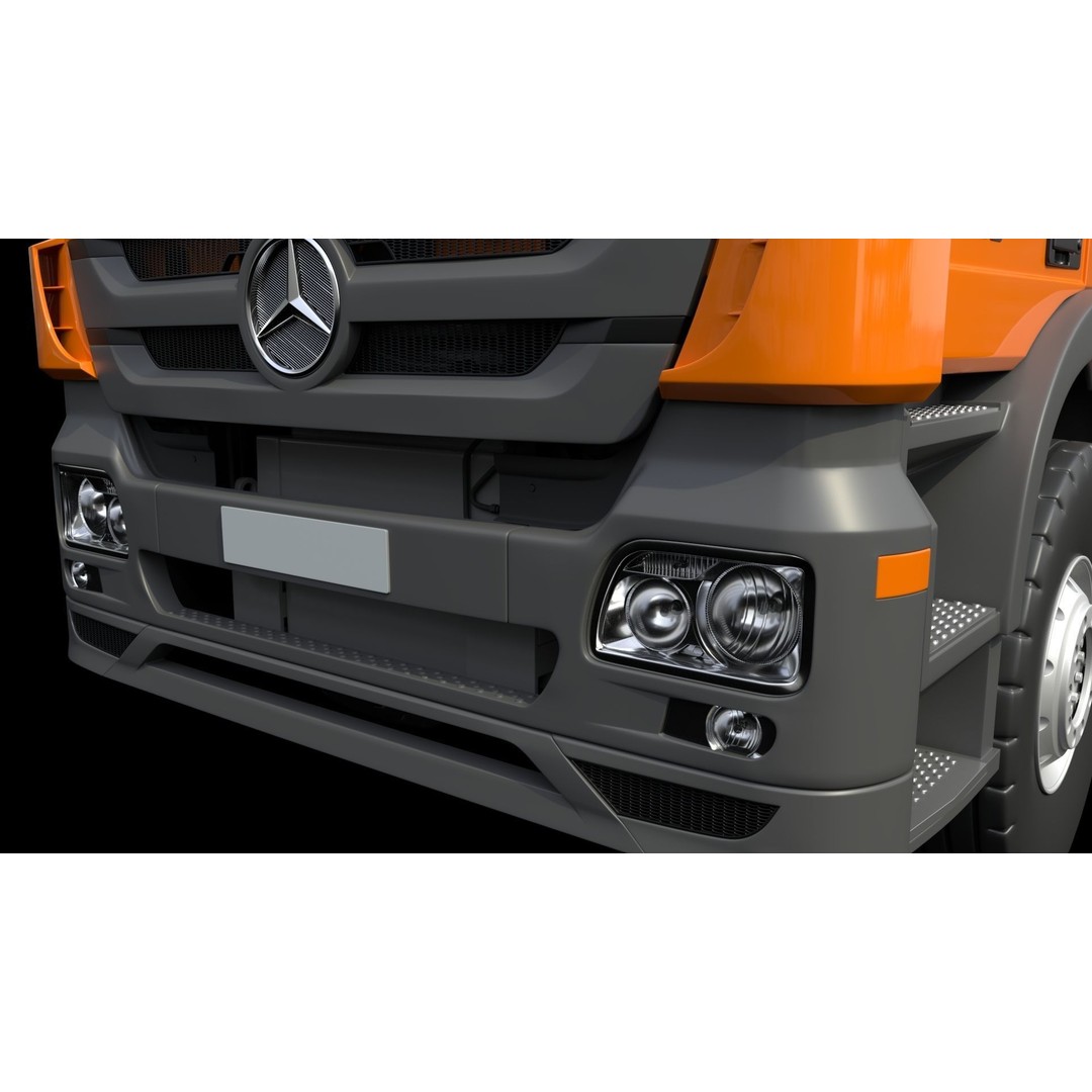 Mercedes-Benz Actros 3236 Garbage Truck 3D Model – High Poly PBR, FBX, Blender - View 13