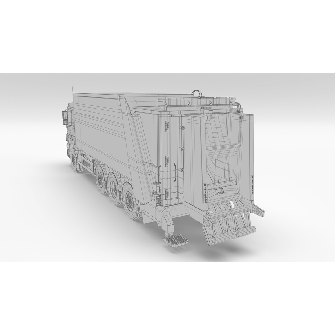 Mercedes-Benz Actros 3236 Garbage Truck 3D Model – High Poly PBR, FBX, Blender - View 18