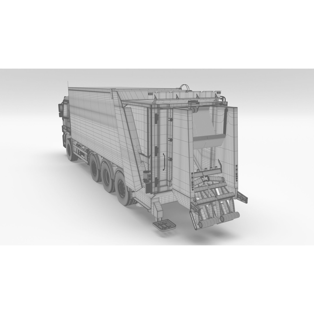 Mercedes-Benz Actros 3236 Garbage Truck 3D Model – High Poly PBR, FBX, Blender - View 19