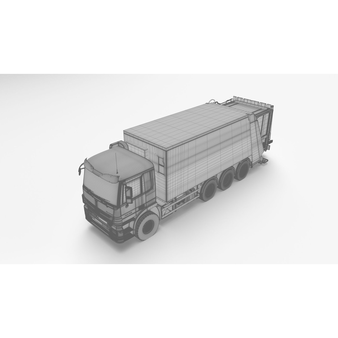 Mercedes-Benz Actros 3236 Garbage Truck 3D Model – High Poly PBR, FBX, Blender - View 21