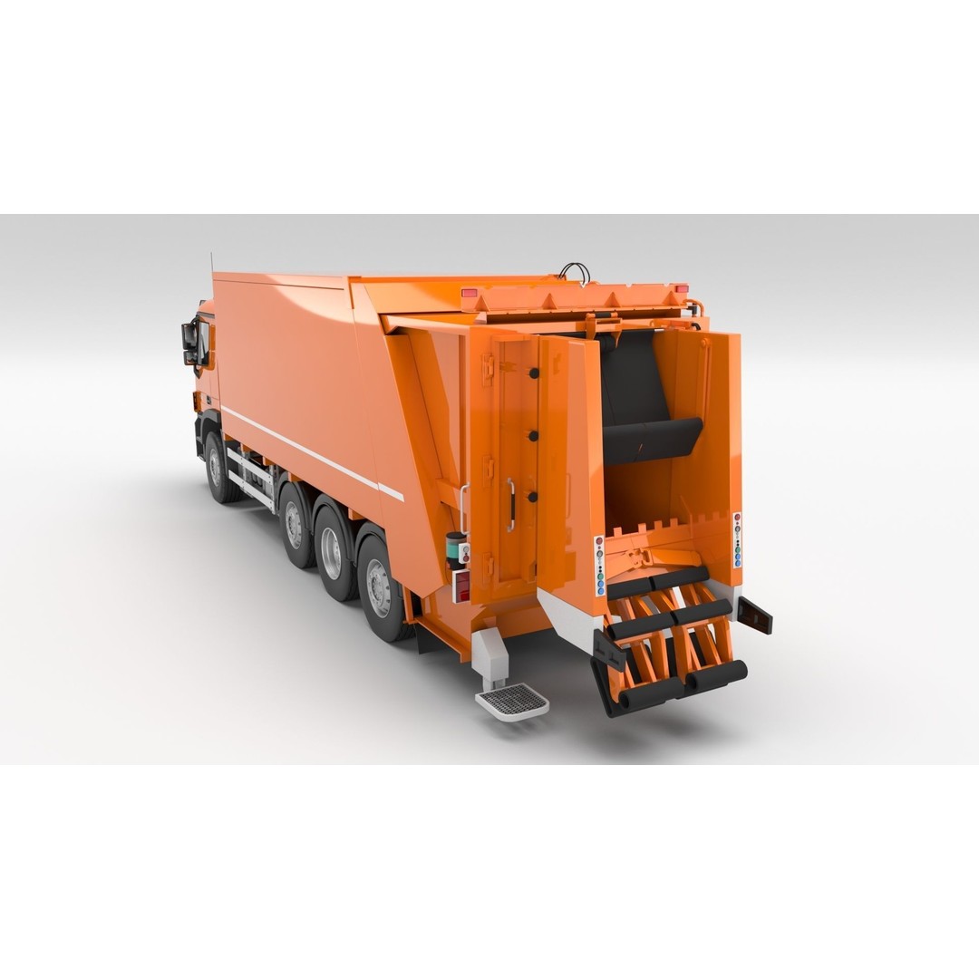 Mercedes-Benz Actros 3236 Garbage Truck 3D Model – High Poly PBR, FBX, Blender - View 4
