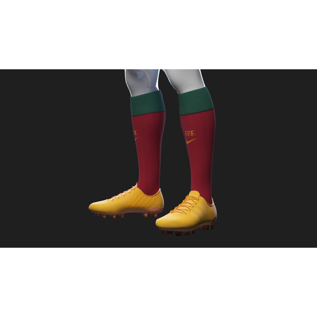Portugal Team Football Jersey 3D Model – Low Poly Game Asset, FBX - View 41