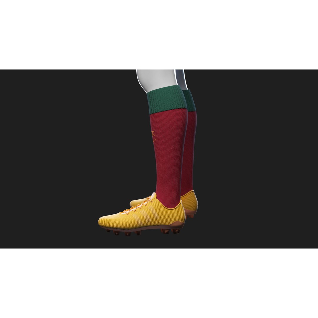 Portugal Team Football Jersey 3D Model – Low Poly Game Asset, FBX - View 42