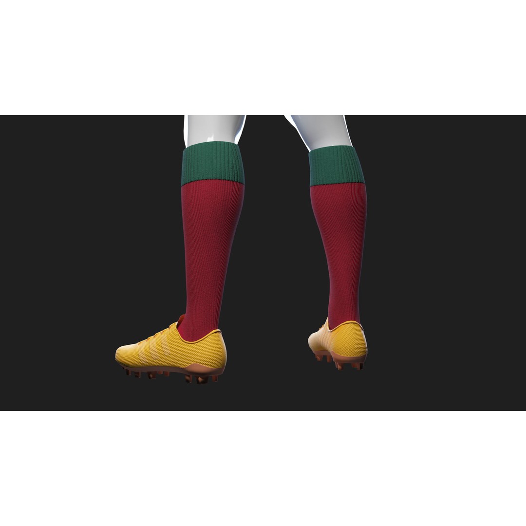 Portugal Team Football Jersey 3D Model – Low Poly Game Asset, FBX - View 43