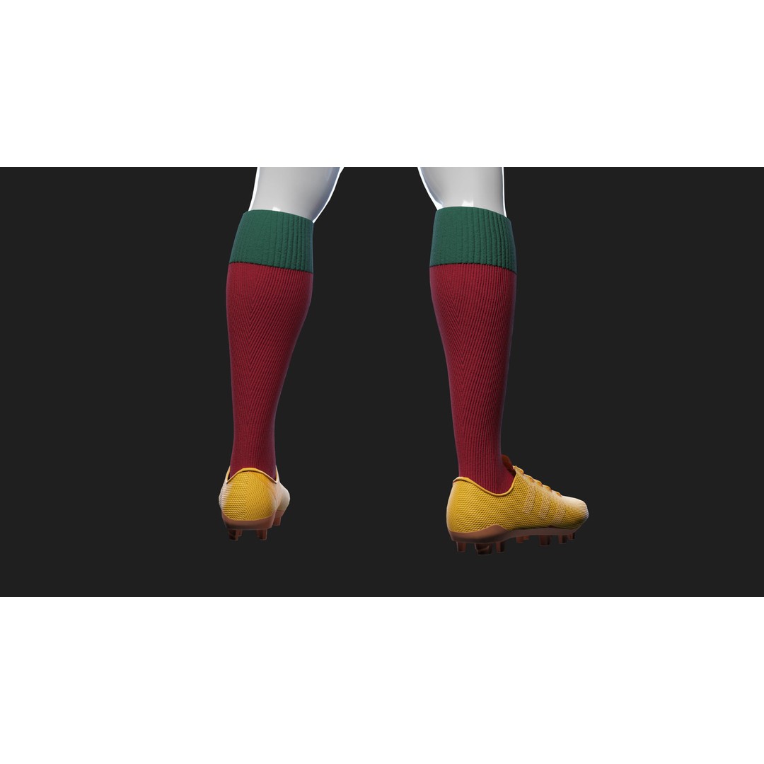 Portugal Team Football Jersey 3D Model – Low Poly Game Asset, FBX - View 44