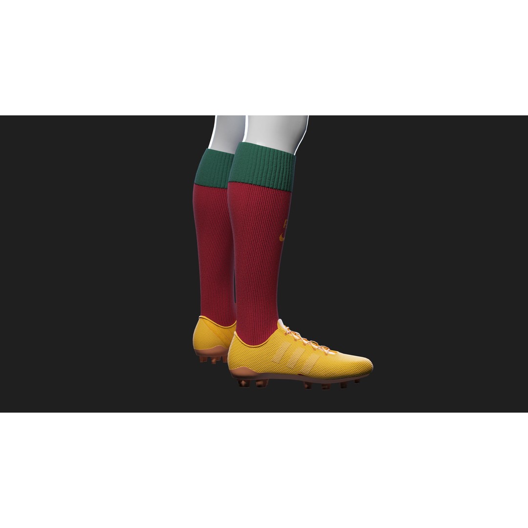 Portugal Team Football Jersey 3D Model – Low Poly Game Asset, FBX - View 45