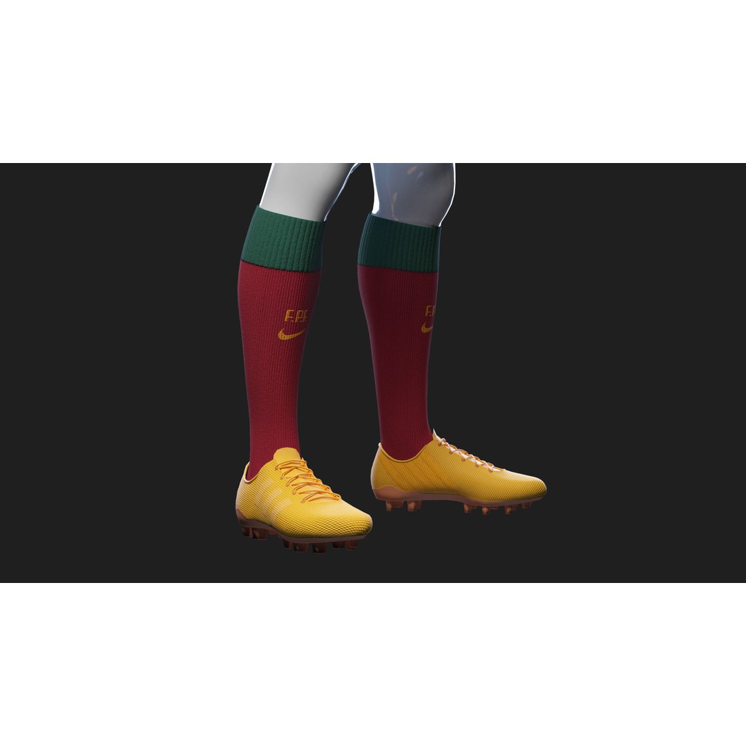 Portugal Team Football Jersey 3D Model – Low Poly Game Asset, FBX - View 46