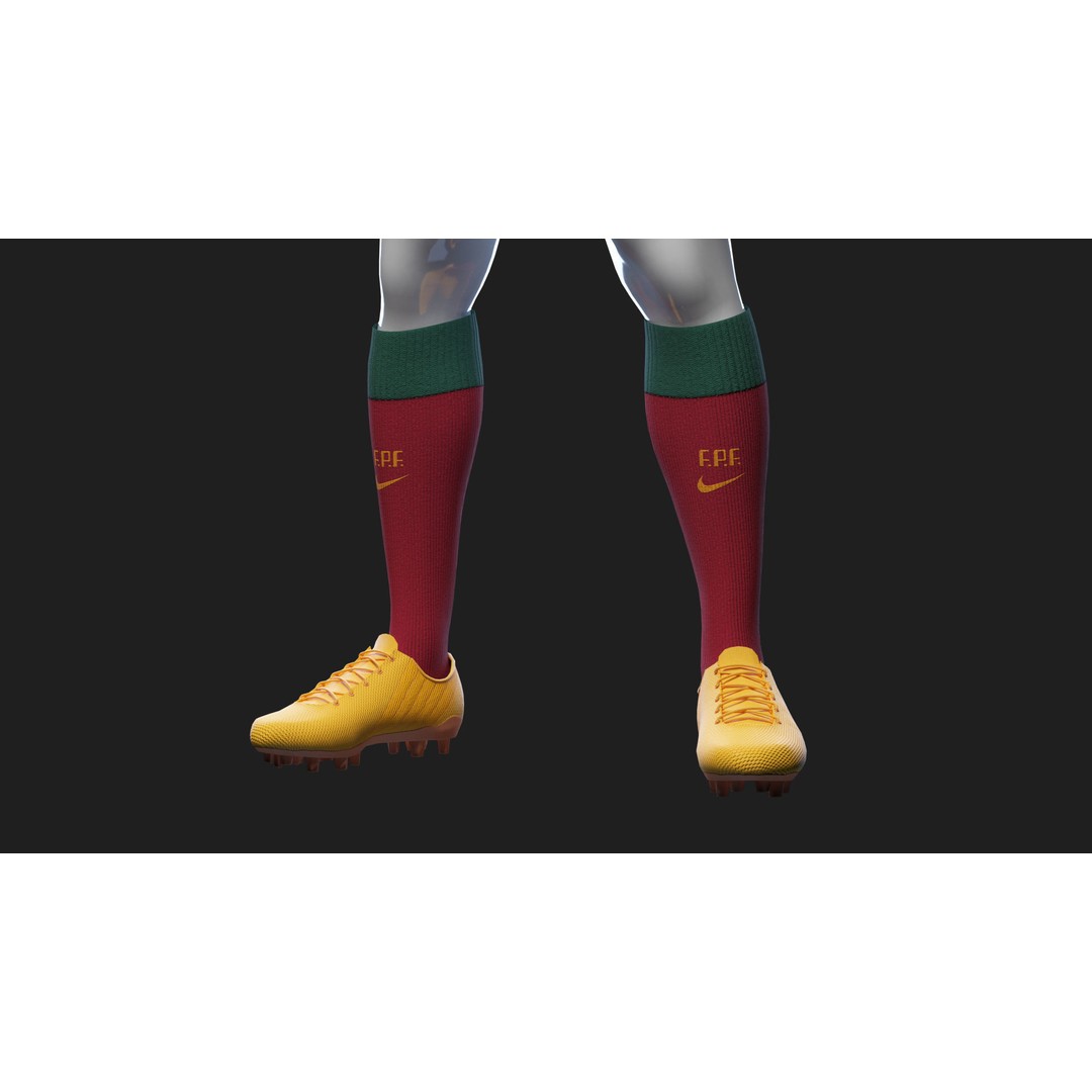 Portugal Team Football Jersey 3D Model – Low Poly Game Asset, FBX - View 49