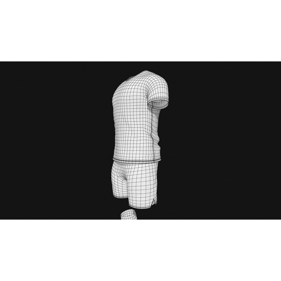 Portugal Team Football Jersey 3D Model – Low Poly Game Asset, FBX - View 54