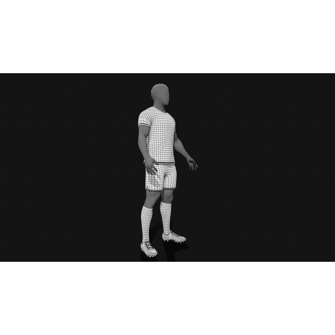 Portugal Team Football Jersey 3D Model – Low Poly Game Asset, FBX - View 64