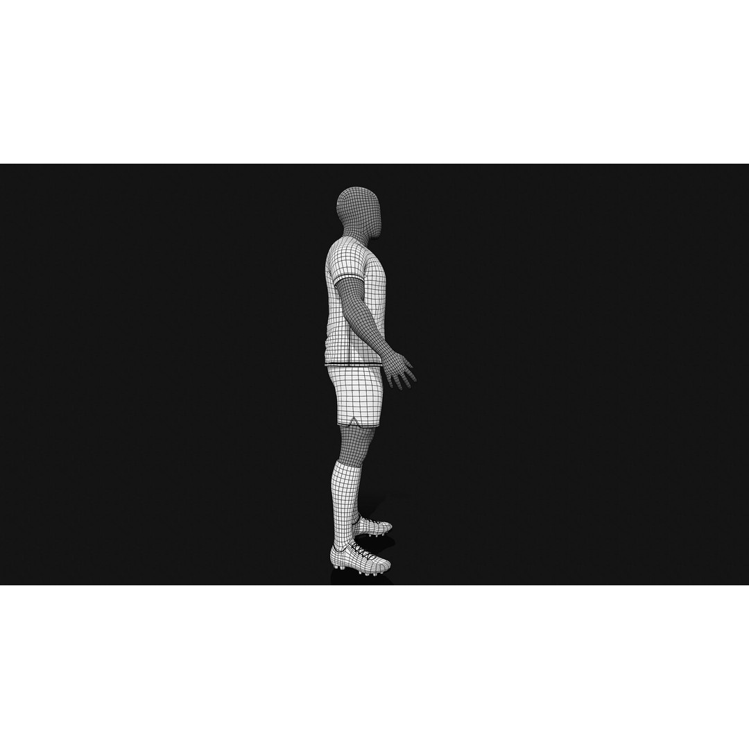 Portugal Team Football Jersey 3D Model – Low Poly Game Asset, FBX - View 65