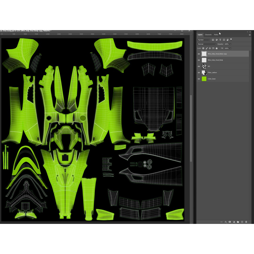Indycar Oval 3D Model – High Detail Livery Template 2025, FBX - View 19