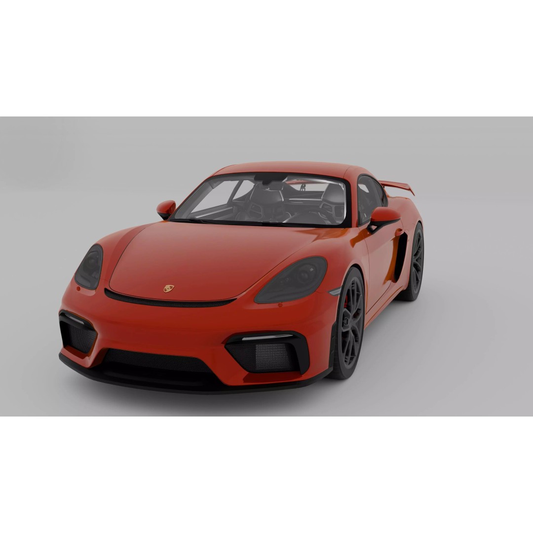 Porsche Cayman GT4 3D Model – High Poly Game-Ready Asset, FBX, OBJ - View 2