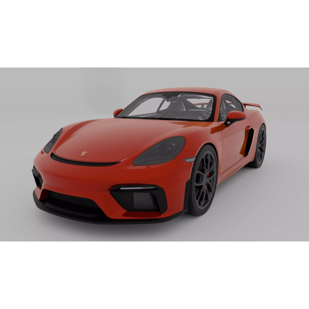 Porsche Cayman GT4 3D Model – High Poly Game-Ready Asset, FBX, OBJ - View 3