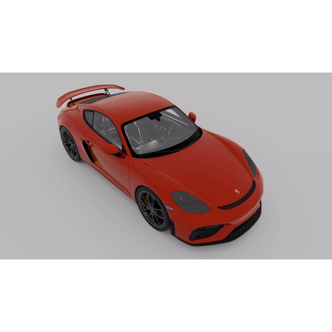 Porsche Cayman GT4 3D Model – High Poly Game-Ready Asset, FBX, OBJ - View 8