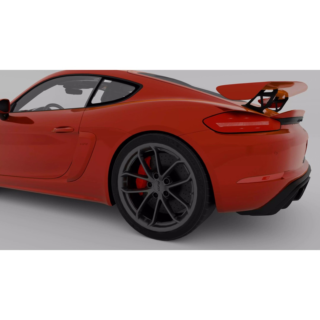 Porsche Cayman GT4 3D Model – High Poly Game-Ready Asset, FBX, OBJ - View 9