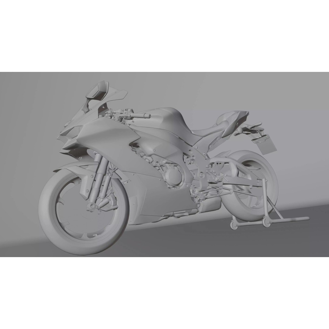 Kawasaki Ninja ZX-10R 2021 3D Model – Low Poly PBR Game Asset, FBX
