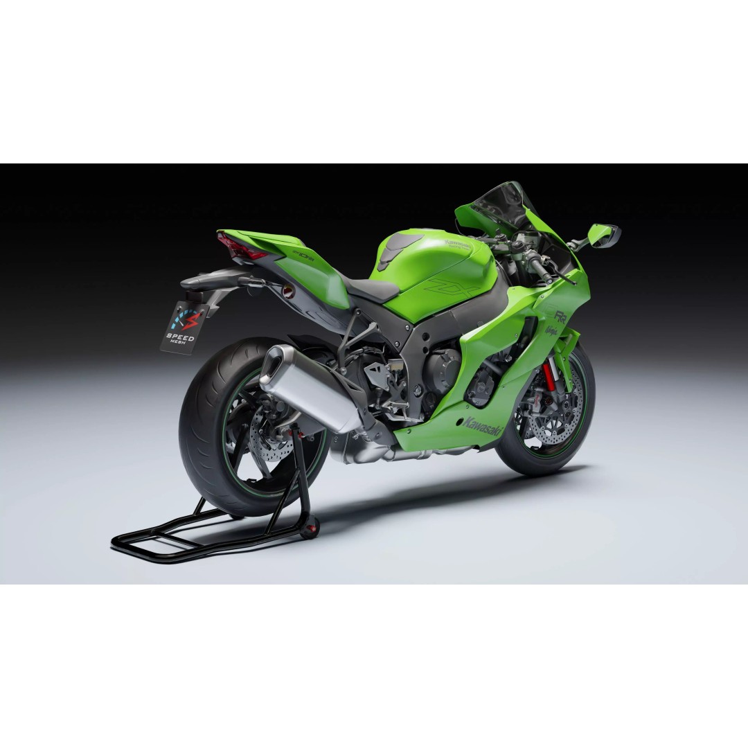 Kawasaki Ninja ZX-10R 2021 3D Model – Low Poly PBR Game Asset, FBX - View 10