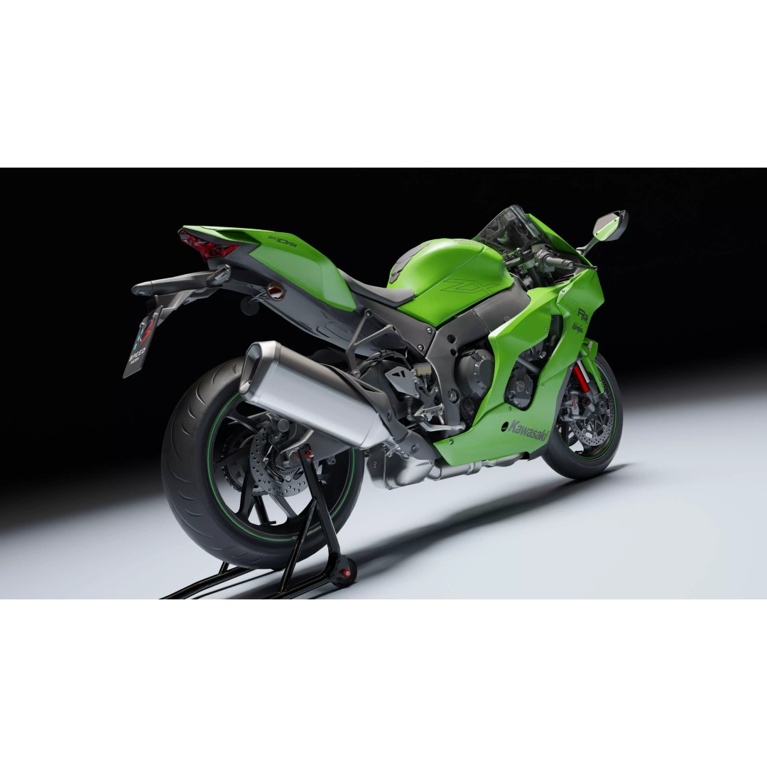 Kawasaki Ninja ZX-10R 2021 3D Model – Low Poly PBR Game Asset, FBX - View 11