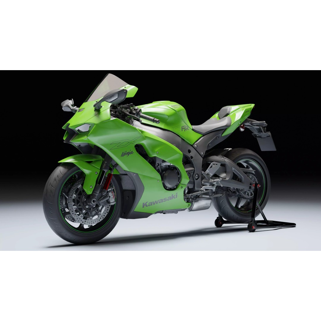 Kawasaki Ninja ZX-10R 2021 3D Model – Low Poly PBR Game Asset, FBX - View 2