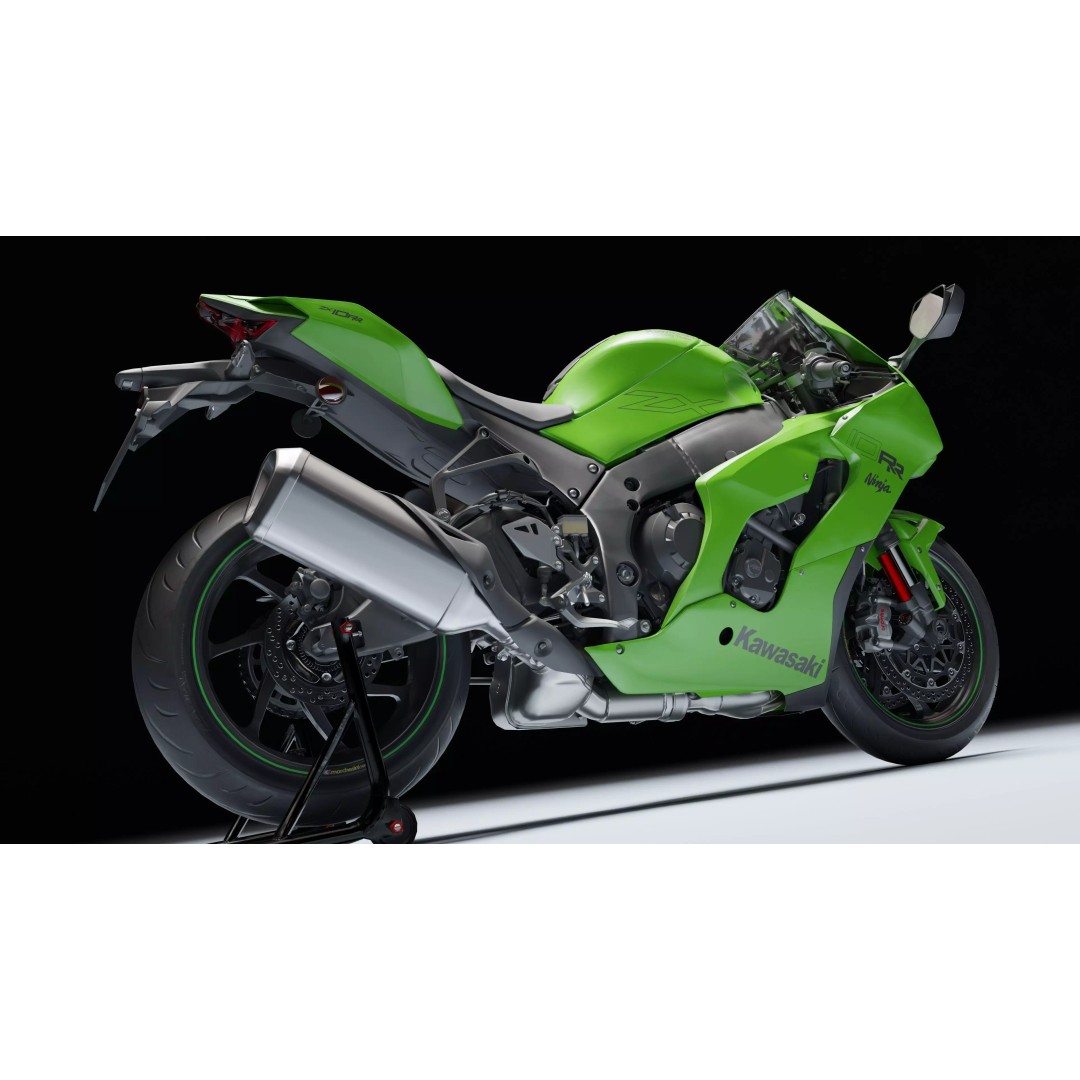Kawasaki Ninja ZX-10R 2021 3D Model – Low Poly PBR Game Asset, FBX - View 24