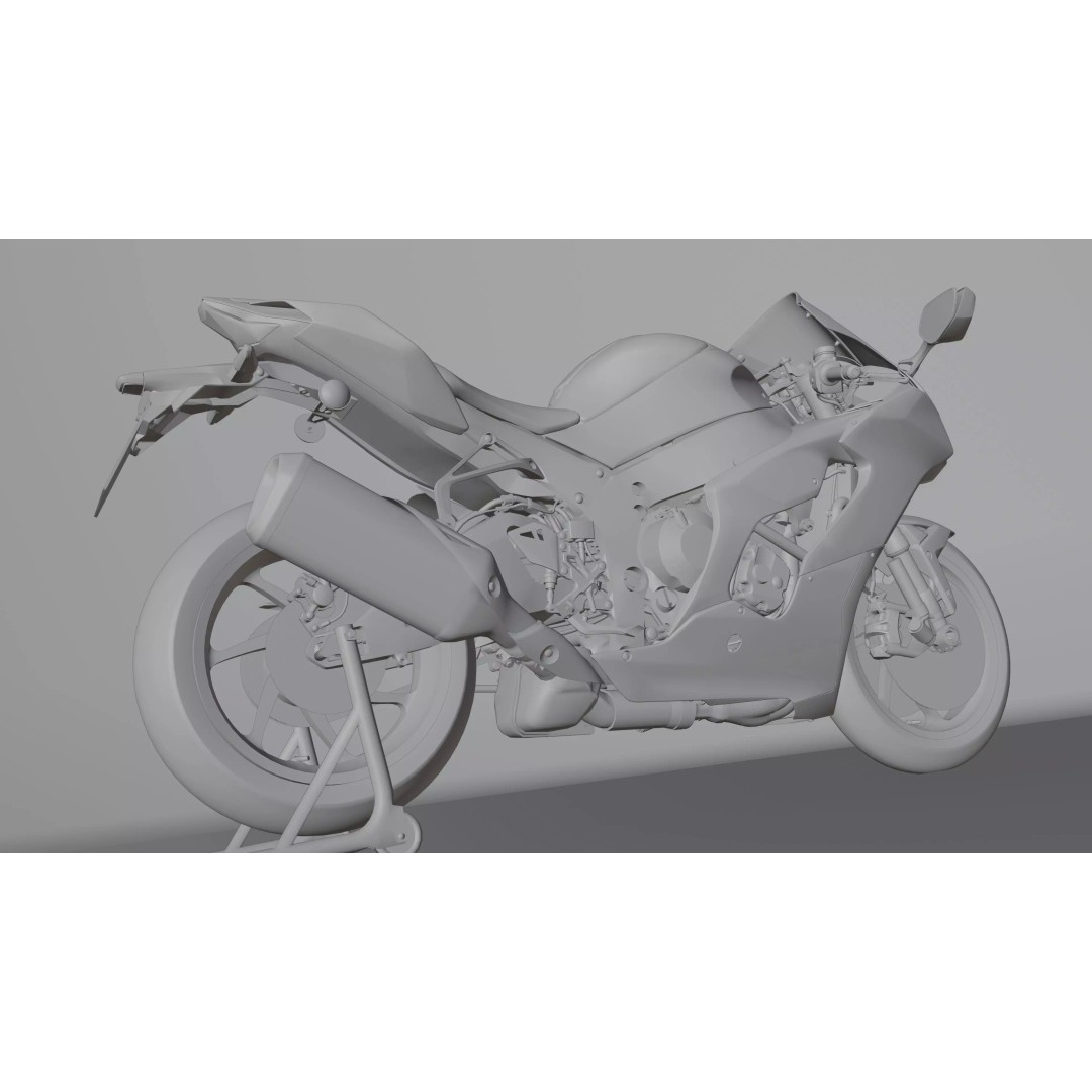 Kawasaki Ninja ZX-10R 2021 3D Model – Low Poly PBR Game Asset, FBX - View 25