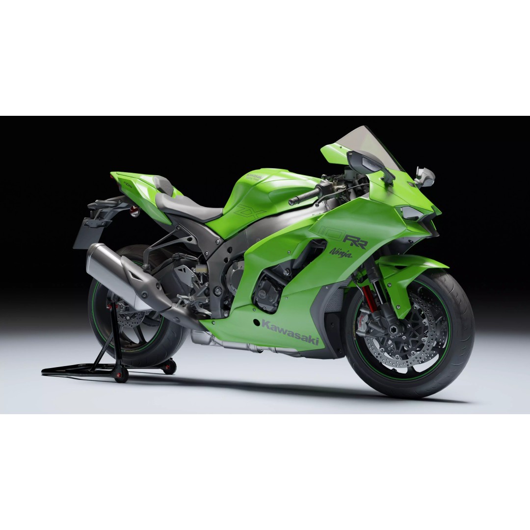 Kawasaki Ninja ZX-10R 2021 3D Model – Low Poly PBR Game Asset, FBX - View 3