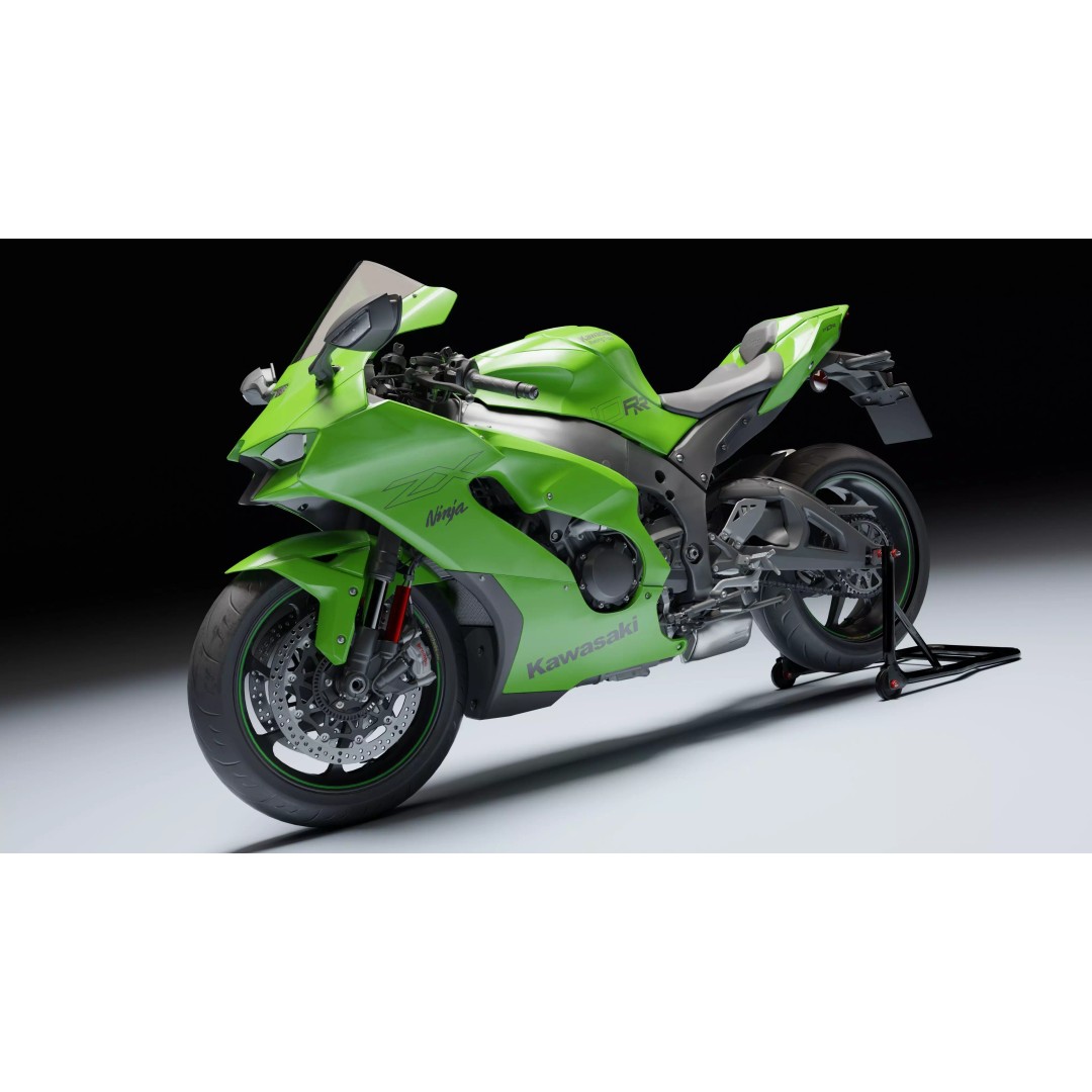 Kawasaki Ninja ZX-10R 2021 3D Model – Low Poly PBR Game Asset, FBX - View 7