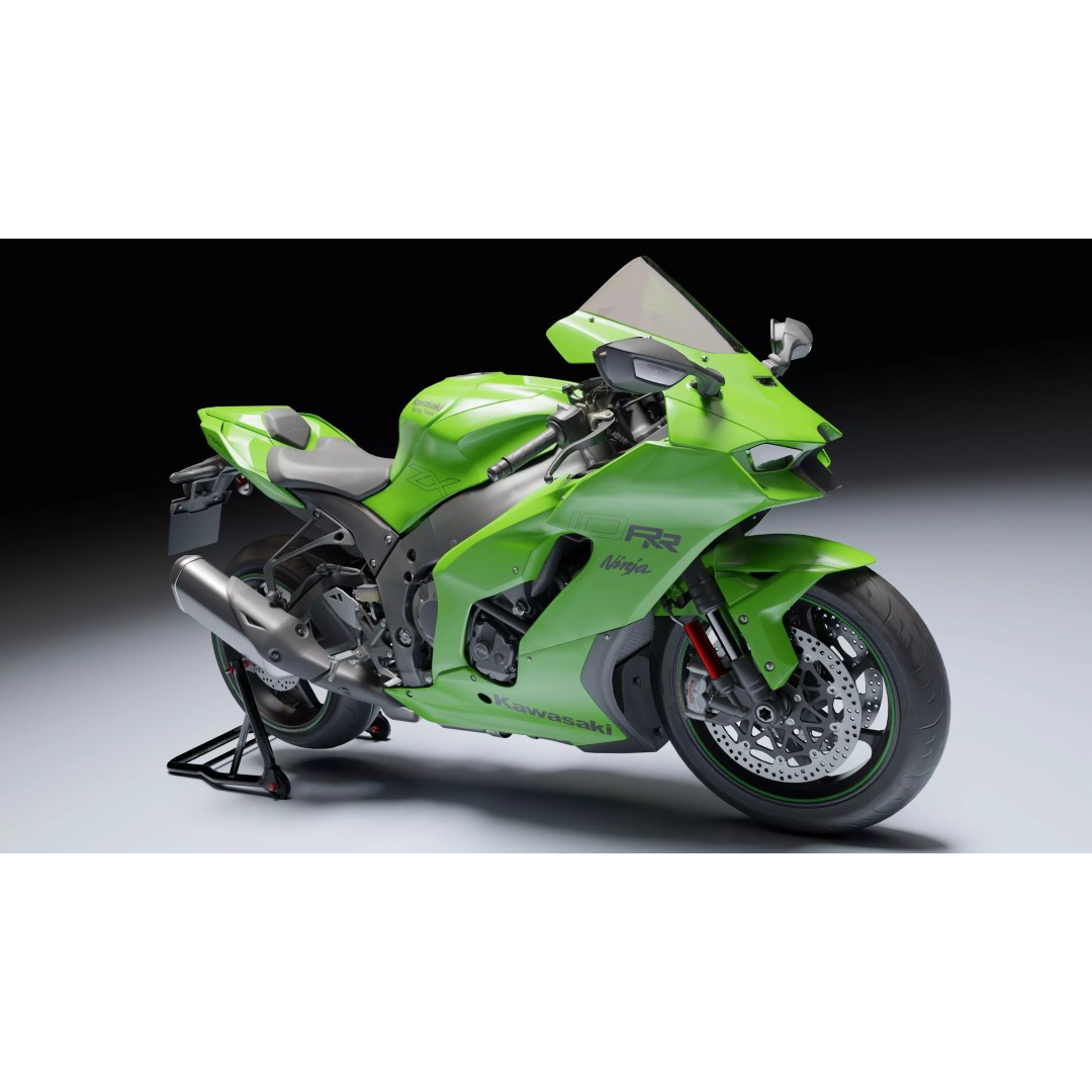Kawasaki Ninja ZX-10R 2021 3D Model – Low Poly PBR Game Asset, FBX - View 9