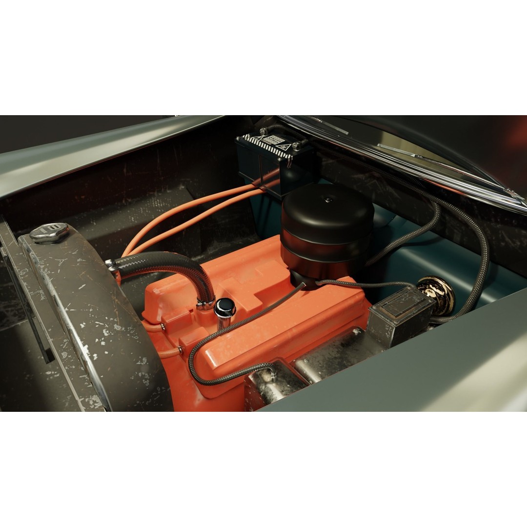 Classic Custom 50s Car 3D Model – Vintage Antique Vehicle with PBR Textures