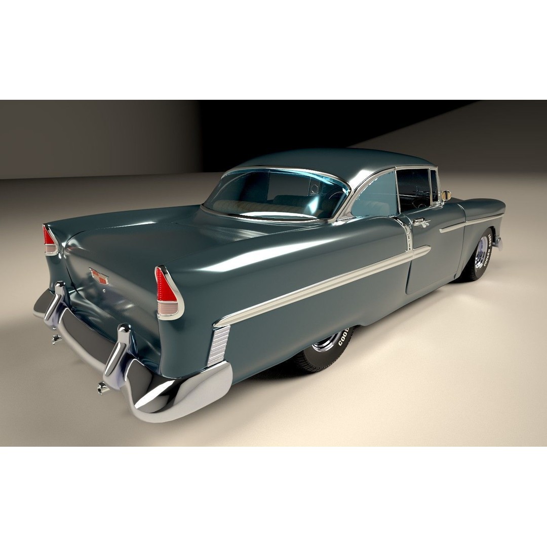 Classic Custom 50s Car 3D Model – Vintage Antique Vehicle with PBR Textures - View 12