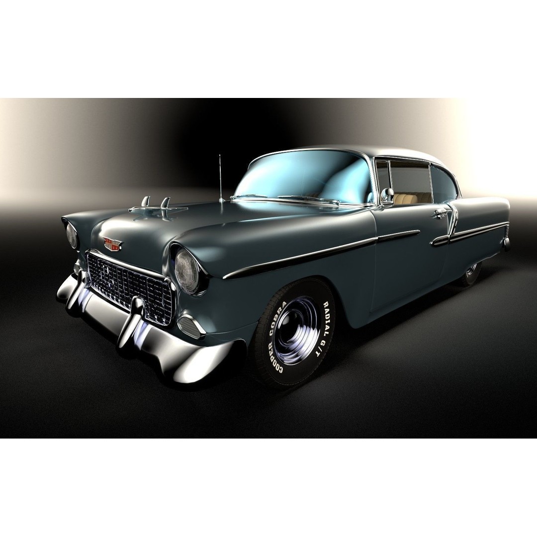 Classic Custom 50s Car 3D Model – Vintage Antique Vehicle with PBR Textures - View 13