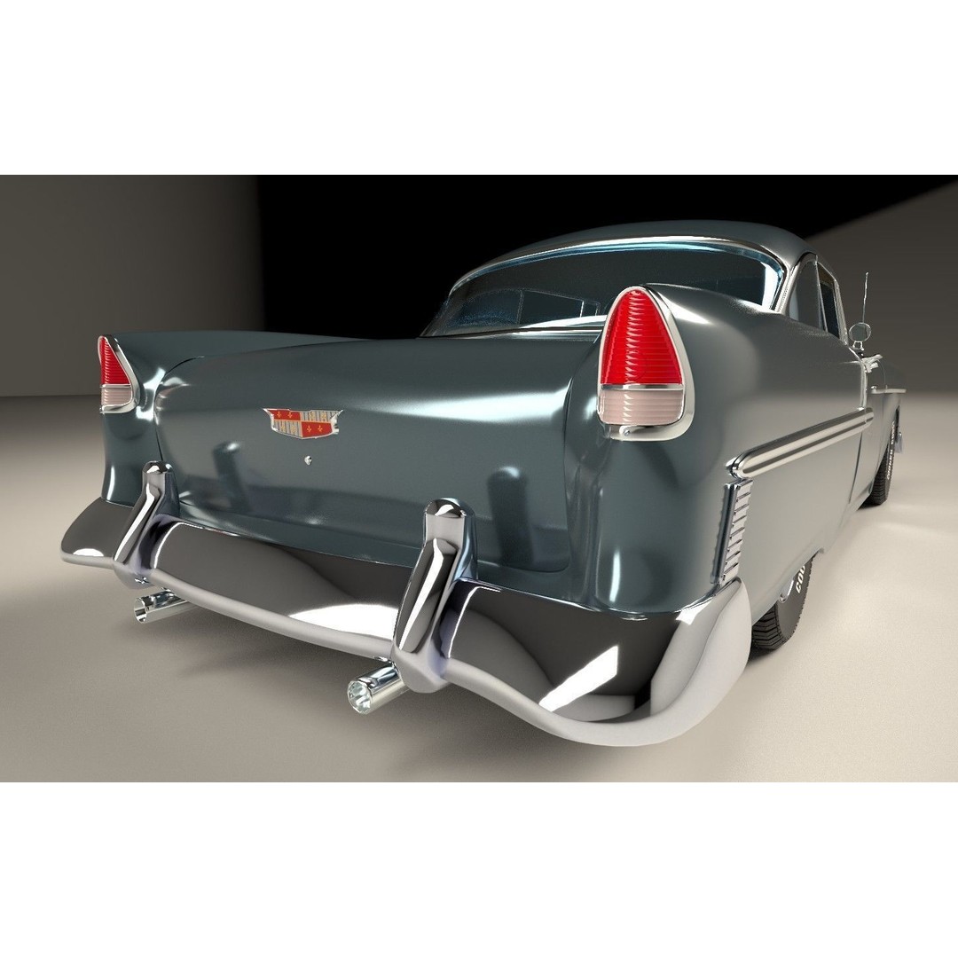 Classic Custom 50s Car 3D Model – Vintage Antique Vehicle with PBR Textures - View 15