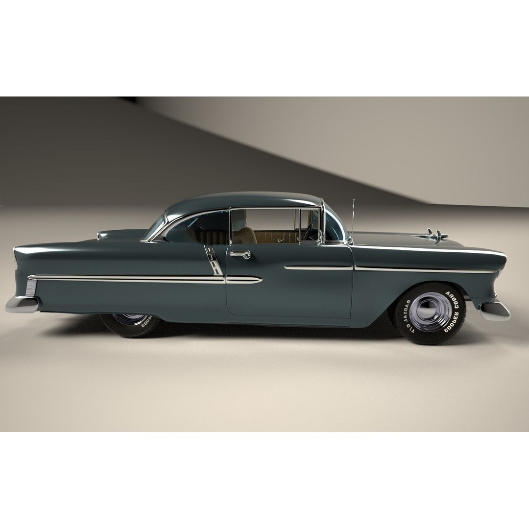 Classic Custom 50s Car 3D Model – Vintage Antique Vehicle with PBR Textures - View 16