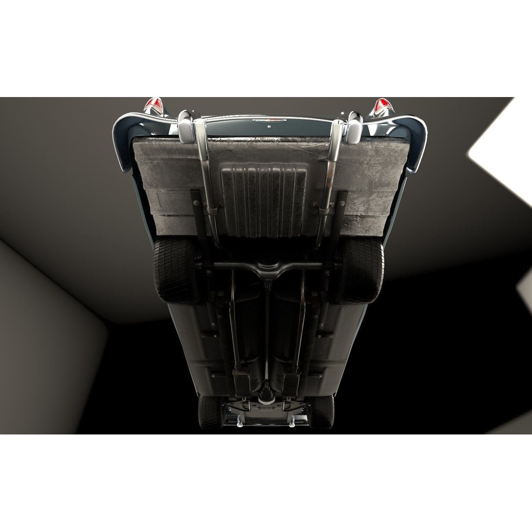 Classic Custom 50s Car 3D Model – Vintage Antique Vehicle with PBR Textures - View 17