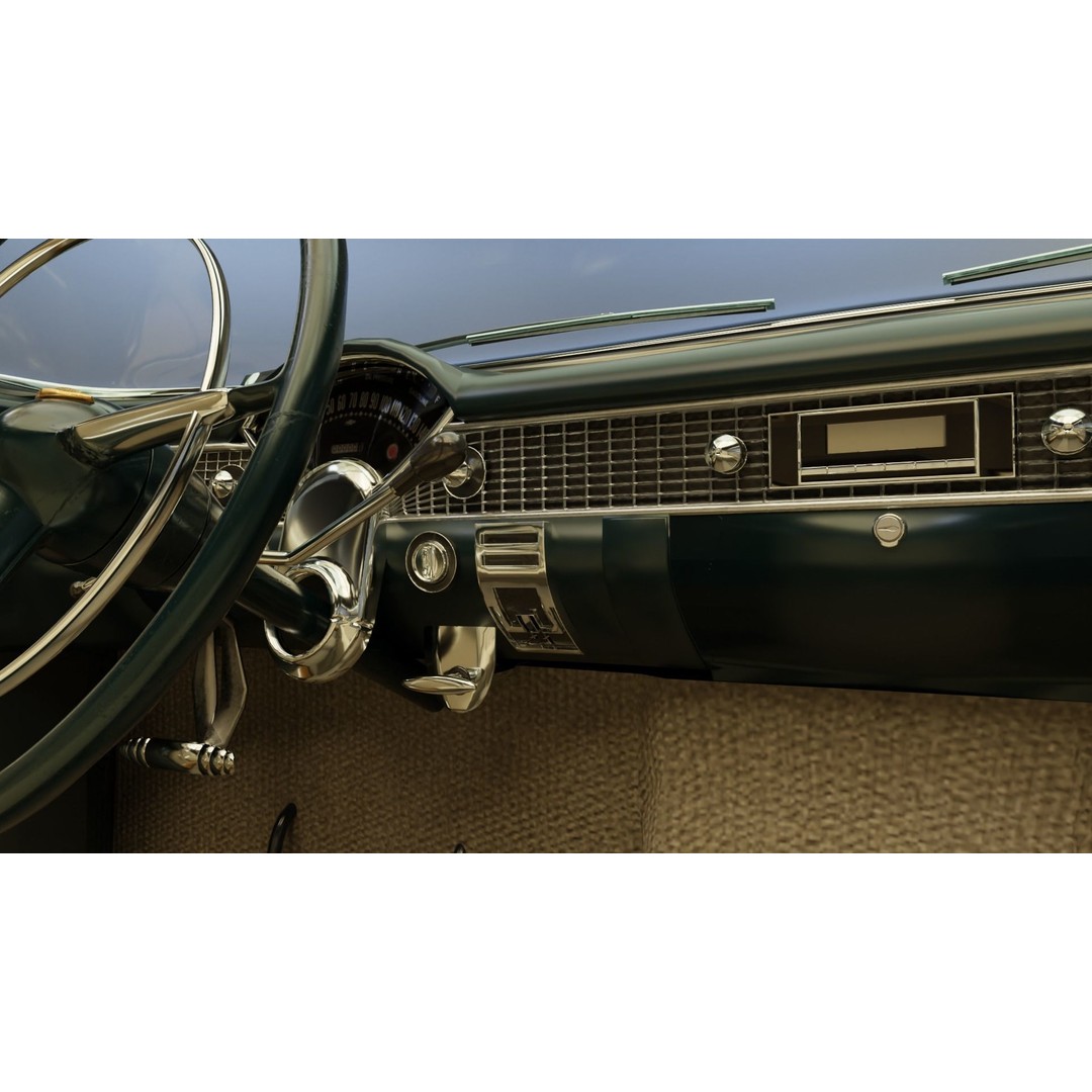 Classic Custom 50s Car 3D Model – Vintage Antique Vehicle with PBR Textures - View 19