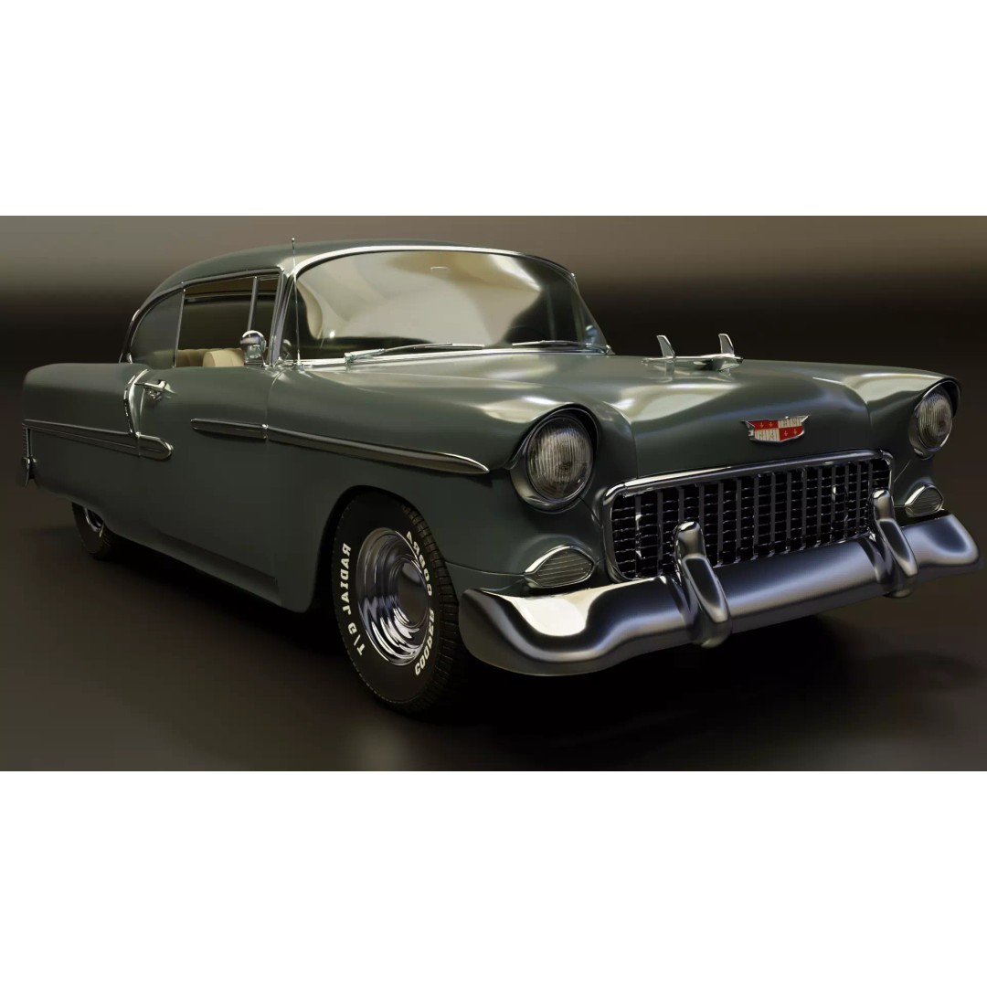 Classic Custom 50s Car 3D Model – Vintage Antique Vehicle with PBR Textures - View 2