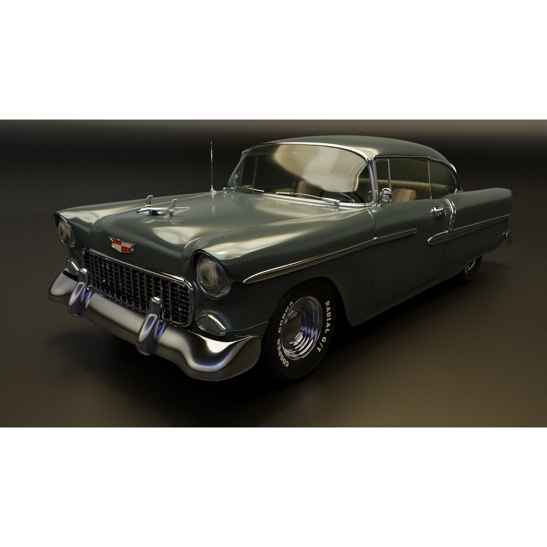 Classic Custom 50s Car 3D Model – Vintage Antique Vehicle with PBR Textures - View 3
