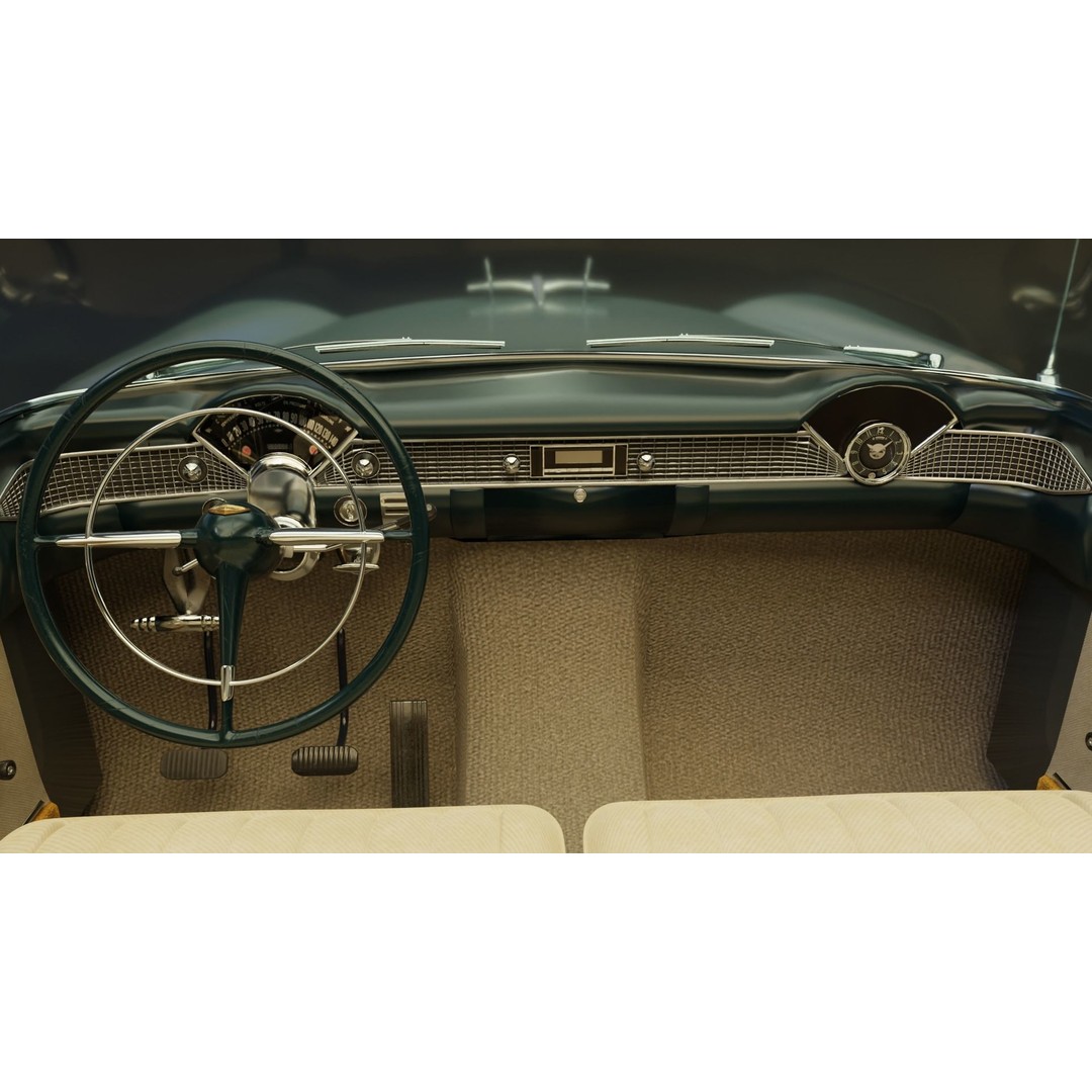 Classic Custom 50s Car 3D Model – Vintage Antique Vehicle with PBR Textures - View 6