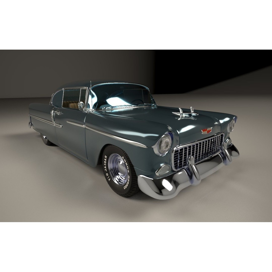 Classic Custom 50s Car 3D Model – Vintage Antique Vehicle with PBR Textures - View 8